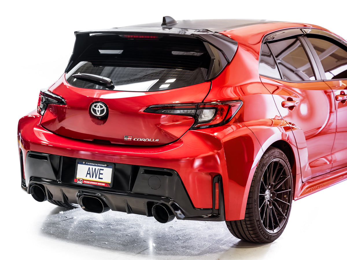 AWE Track Edition Exhaust for GR Corolla - Diamond Black Tips image 8