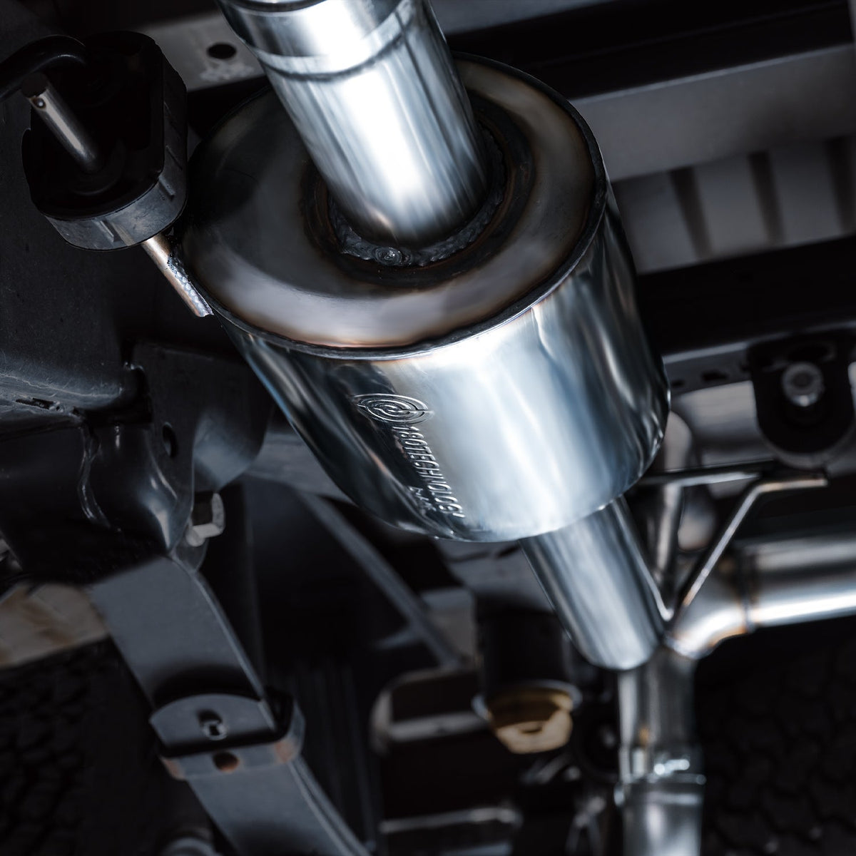 AWE 0FG Non-Resonated Catback for '21+ Ford F-150 Tremor (With Bumper Cutouts) - Diamond Black Tips image 6