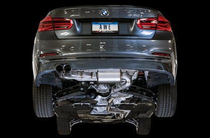 AWE Touring Edition Axle-back Exhaust for BMW F3X 28i / 30i, Single Side - Chrome Silver Tips (80mm) image 3