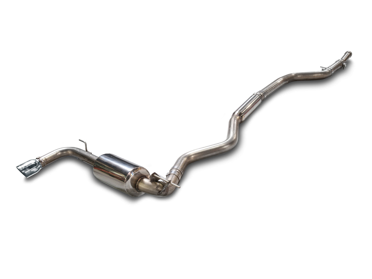 AWE Touring Edition Exhaust + Performance Mid Pipe for BMW F30 320i, Single Side - Chrome Silver Tip (102mm) image 1