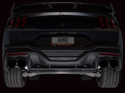 AWE Track Edition Exhaust for S650 Ford Mustang Dark Horse - Quad Diamond Black Tips image 3