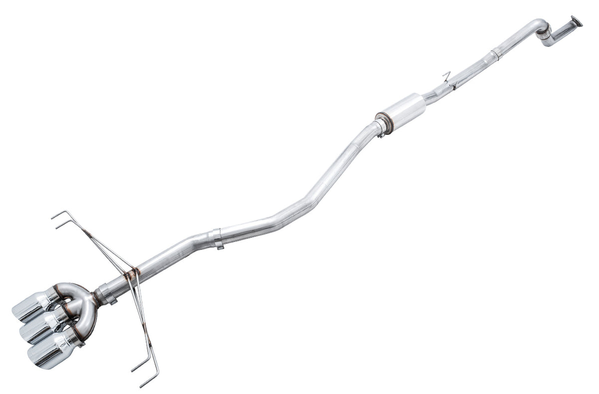 AWE Track Edition Exhaust for FK8 Civic Type R (includes Front Pipe) - Triple Chrome Silver Tips image 1