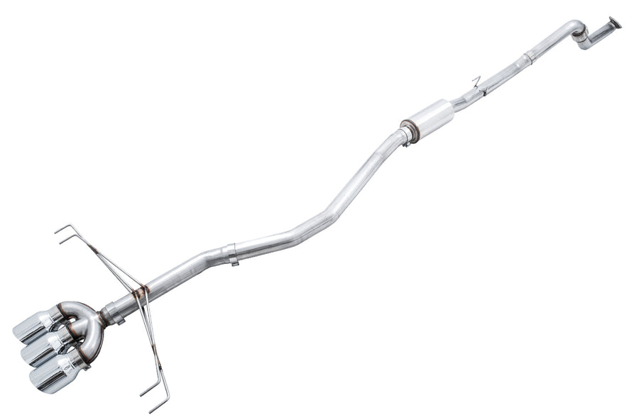 AWE Track Edition Exhaust for FK8 Civic Type R (includes Front Pipe) - Triple Chrome Silver Tips image 1