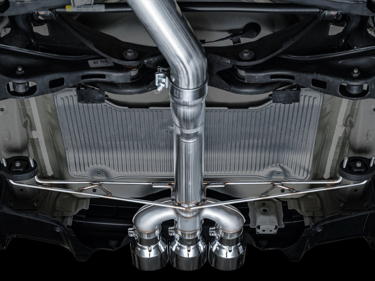 AWE Track Edition Exhaust for DE5 Integra Type-S - Triple Chrome Silver Tips image 3