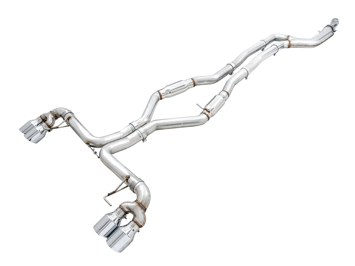 AWE Track Edition Exhaust for G2X M340i / M440i - Chrome Silver Tips image 1