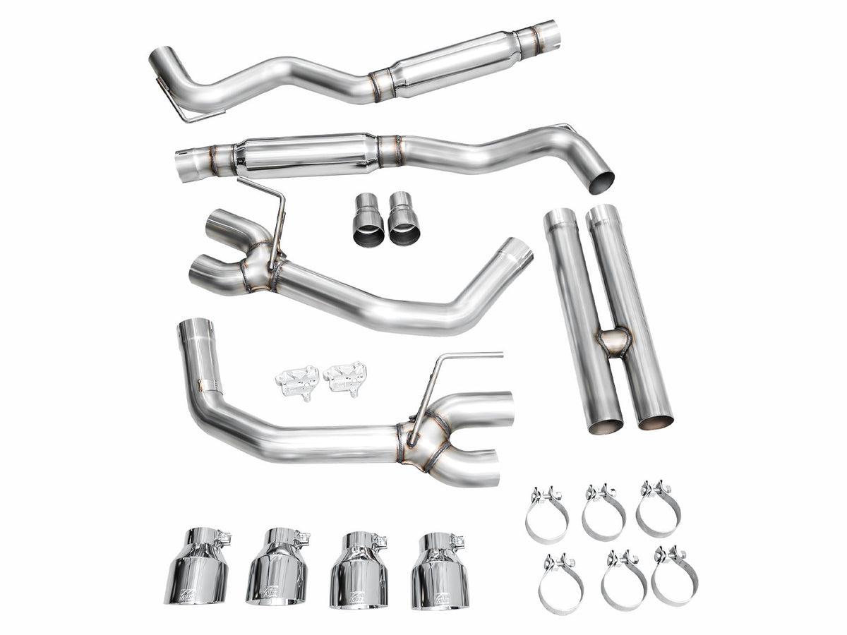 AWE Track Edition Exhaust for S650 Ford Mustang GT Fastback - Quad Chrome Silver Tips image 15
