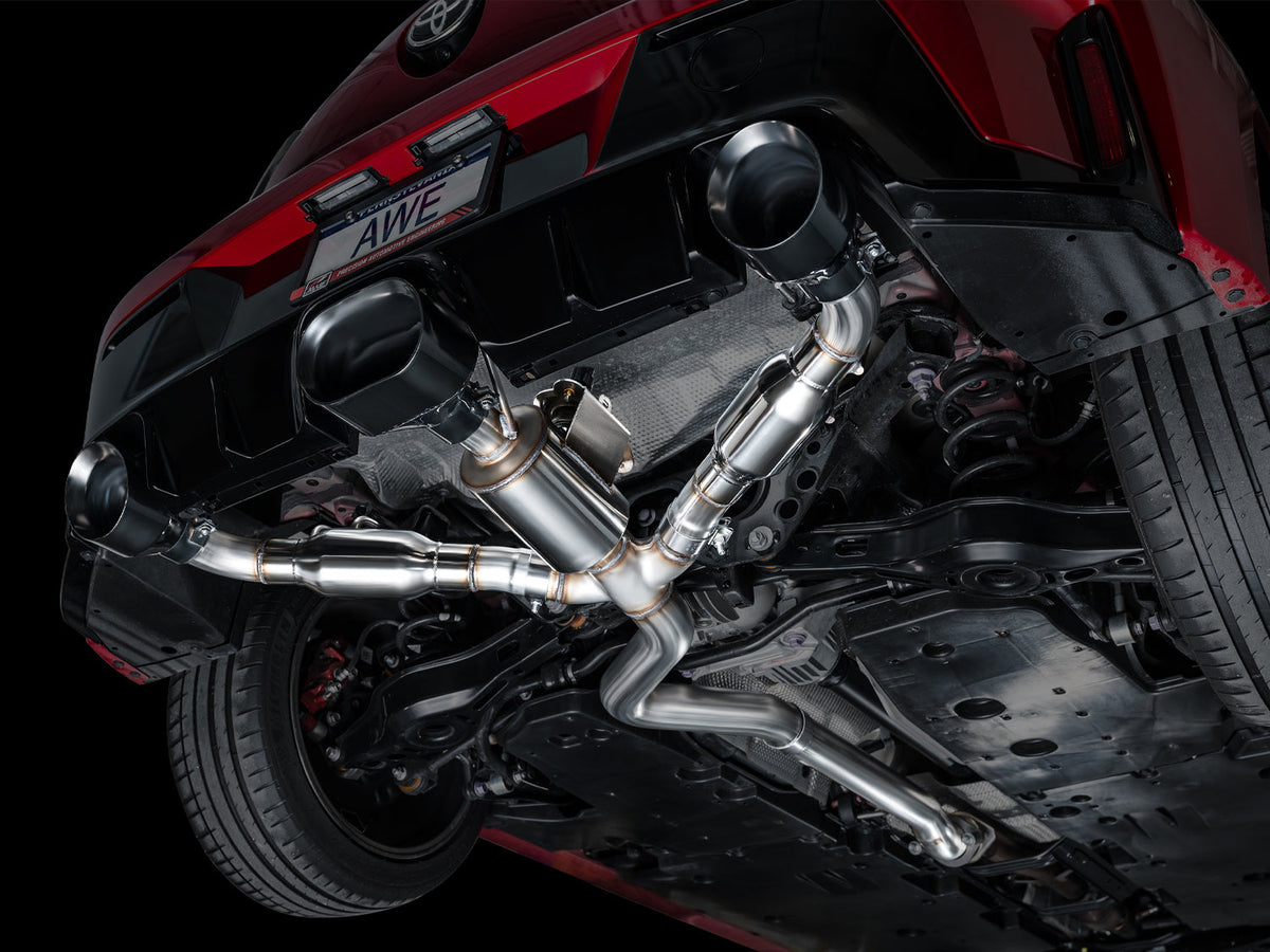 AWE Track Edition Exhaust for GR Corolla - Diamond Black Tips image 16