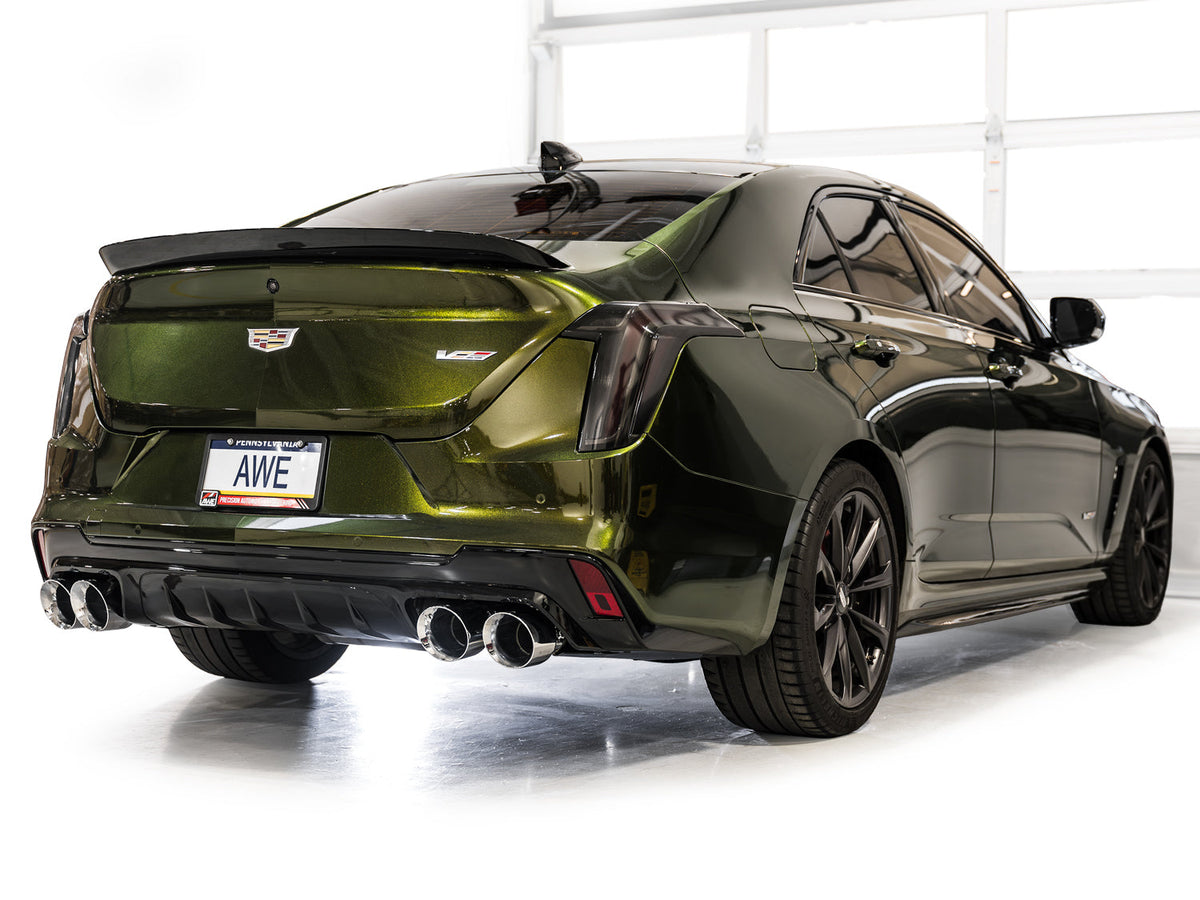 AWE SwitchPath™ Exhaust for Cadillac CT4-V Blackwing - Chrome Silver Tips image 5