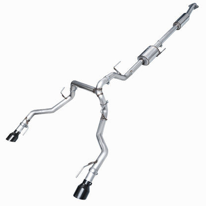 AWE 0FG Resonated Catback for '21+ Ford F-150 Tremor (With Bumper Cutouts) - Diamond Black Tips image 1