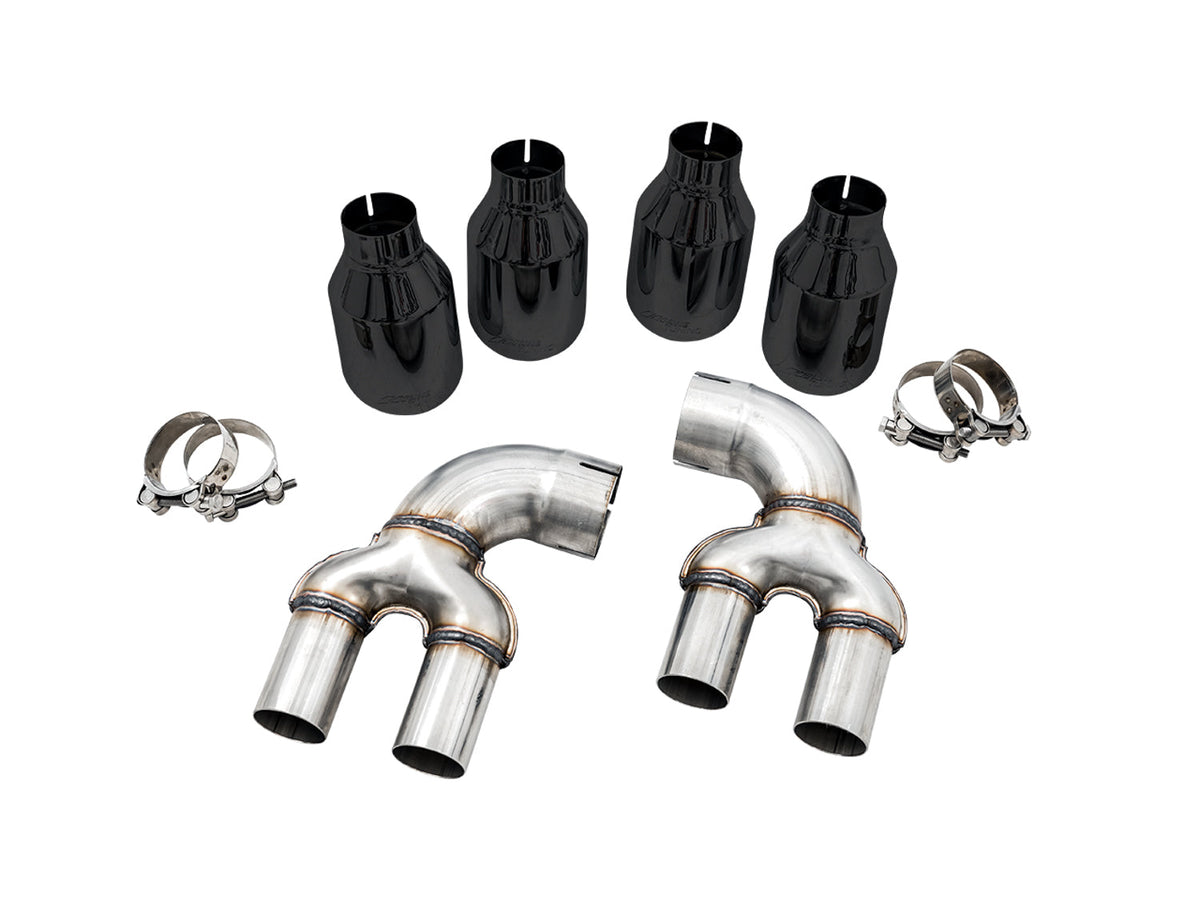 AWE OE-to-Quad Tip Conversion Kit for G2X M340i / M440i - Diamond Black Tips image 1