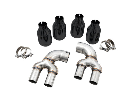 AWE OE-to-Quad Tip Conversion Kit for G2X M340i / M440i - Diamond Black Tips image 1