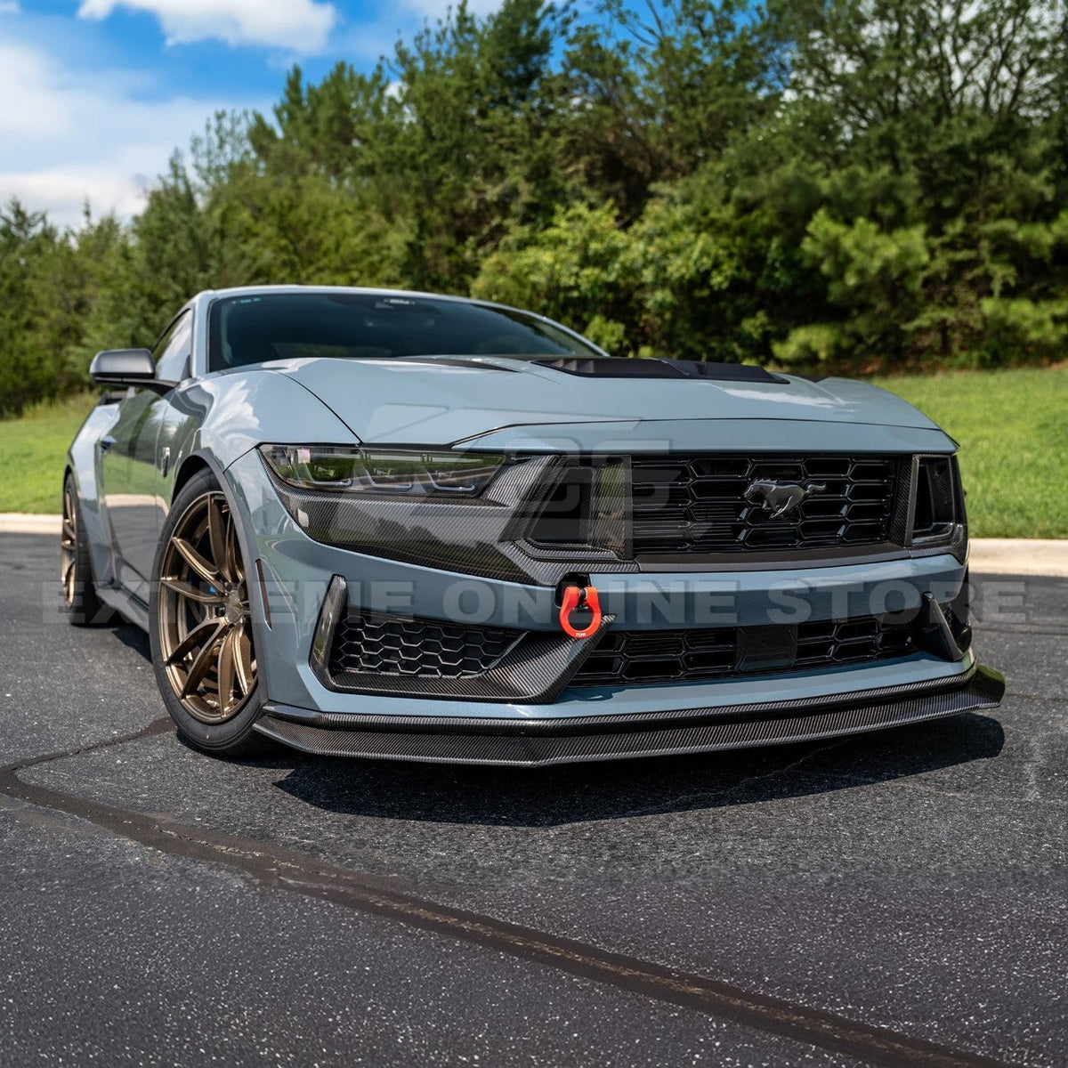 2024+ Ford Mustang Dark Horse DRY CARBON FIBER Front Grille Insert image 3