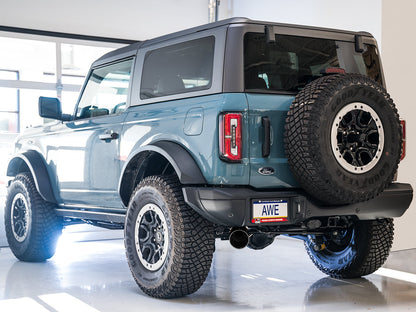 AWE 0FG Catback Exhaust for Ford Bronco with BashGuard™ - Single 5 Diamond Black Tip image 2
