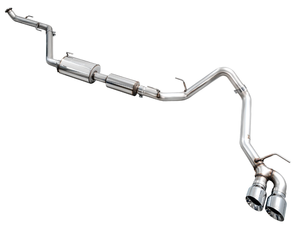 AWE 0FG Exhaust for 4th Gen Toyota Tacoma - Dual Chrome Silver Tips image 10