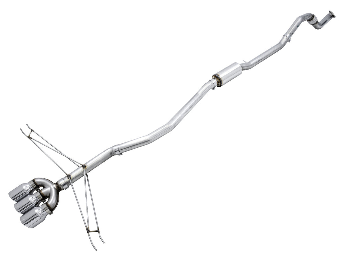 AWE Track Edition Exhaust for 10th Gen Civic Si Coupe / Sedan (includes Front Pipe) - Triple Chrome Silver Tips image 1