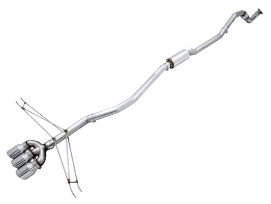 AWE Track Edition Exhaust for 10th Gen Civic Si Coupe / Sedan (includes Front Pipe) - Triple Chrome Silver Tips image 1