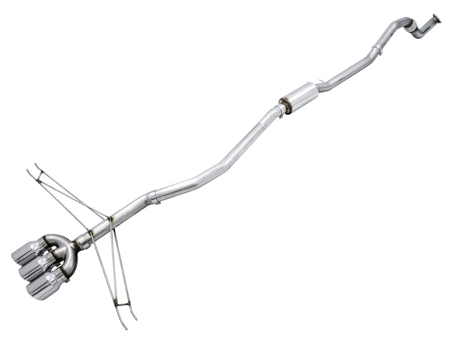 AWE Track Edition Exhaust for 10th Gen Civic Si Coupe / Sedan (includes Front Pipe) - Triple Chrome Silver Tips image 1