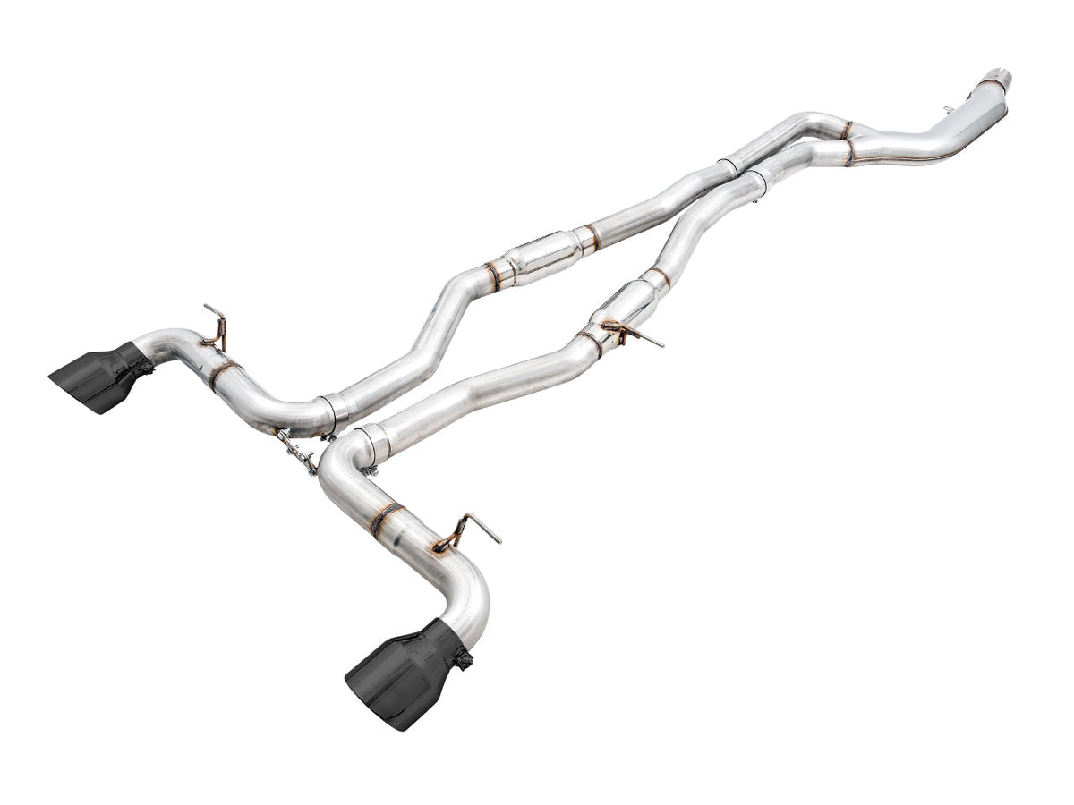 AWE Resonated Track Edition Exhaust for A90 Supra - 5" Diamond Black Tips image 1
