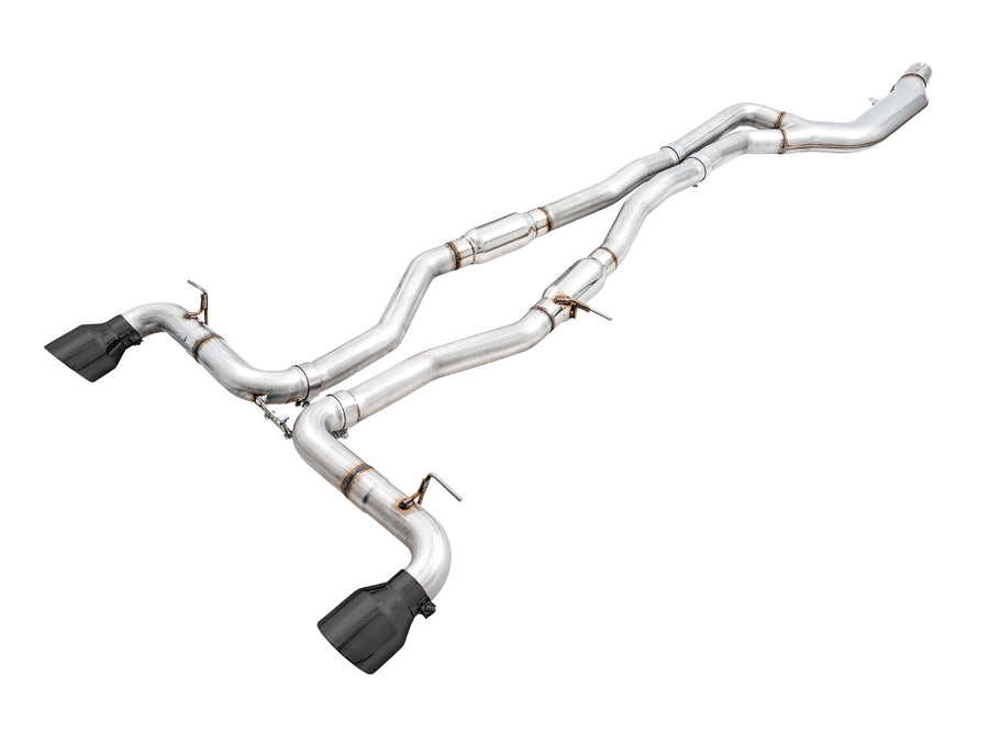 AWE Resonated Track Edition Exhaust for A90 Supra - 5" Diamond Black Tips image 1