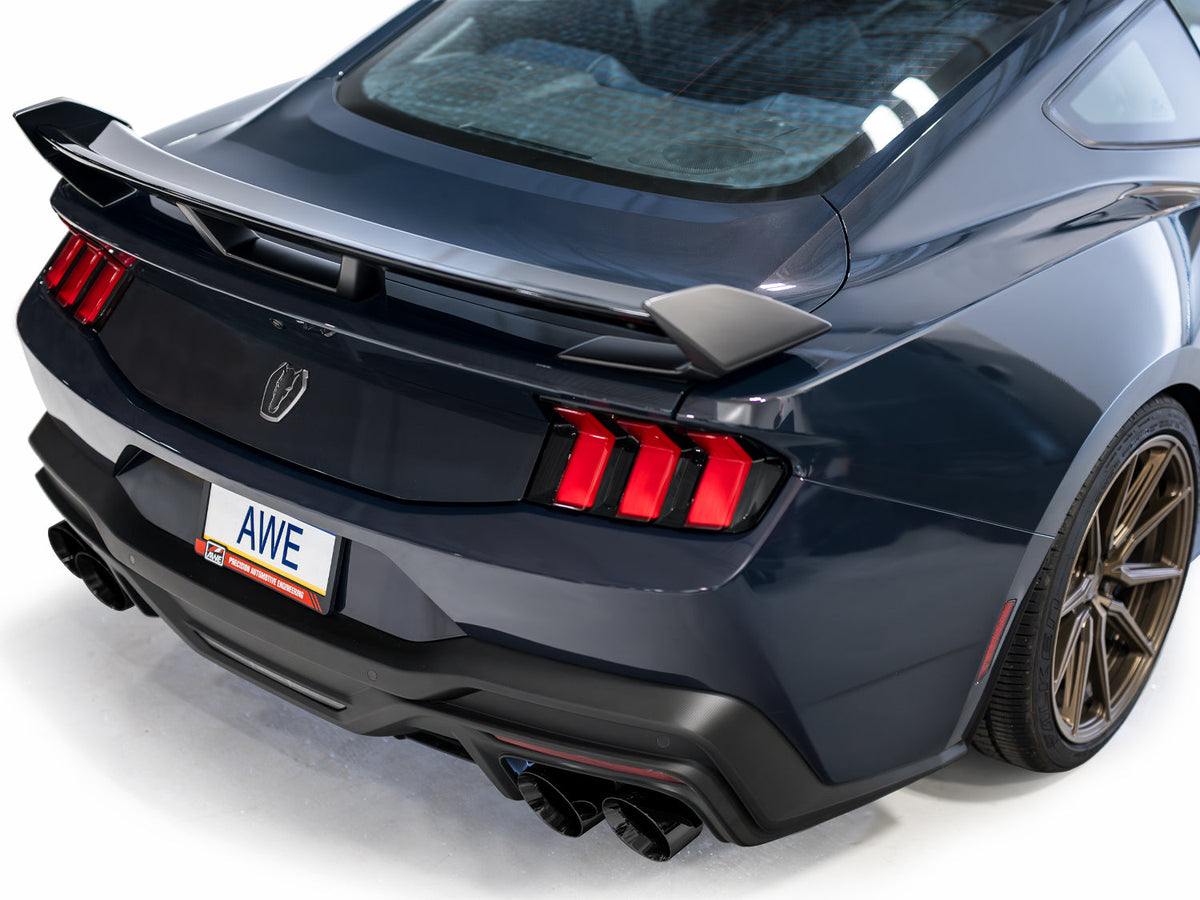 AWE Track Edition Exhaust for S650 Ford Mustang Dark Horse - Quad Diamond Black Tips image 6