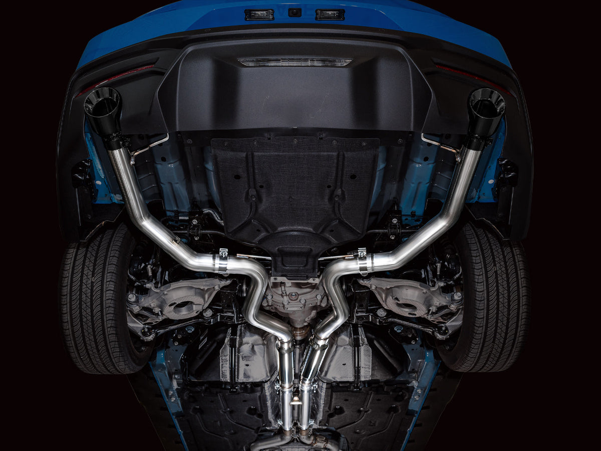 AWE Track Edition Exhaust for S650 Ford Mustang GT Fastback - Dual Diamond Black Tips image 10
