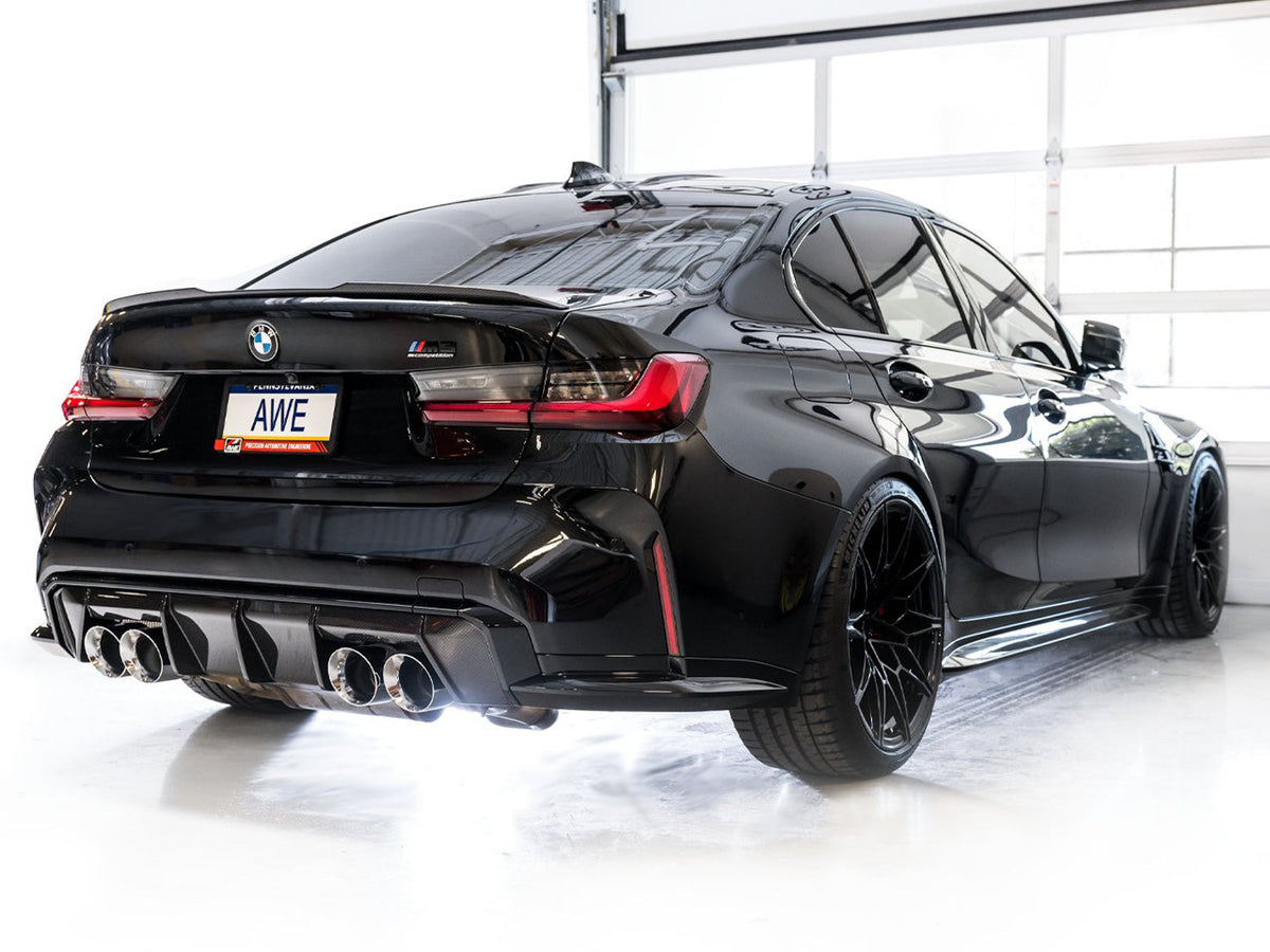 AWE Track Edition Catback Exhaust for BMW G8X M3/M4 - Chrome Silver Tips image 3