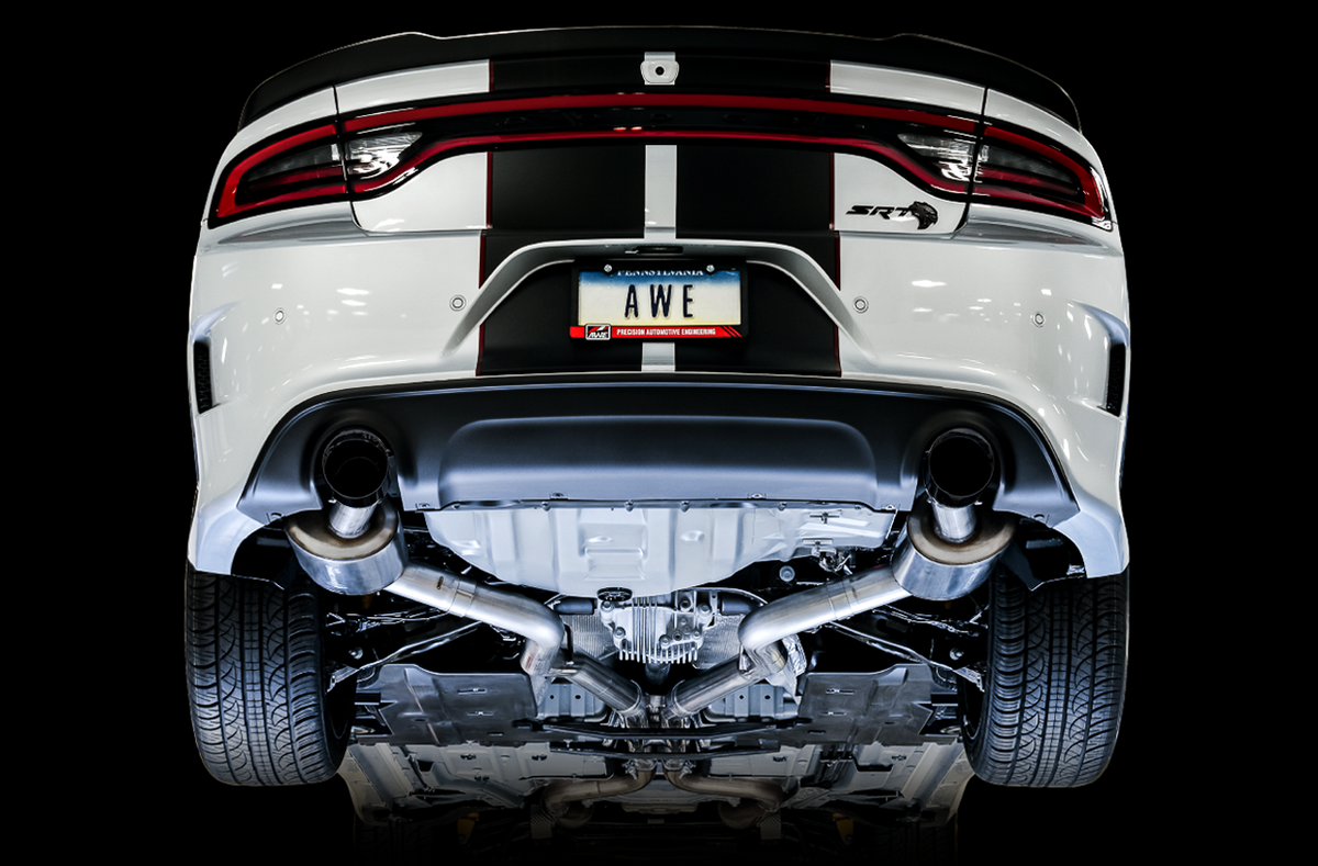 AWE Touring Edition Exhaust for 15+ Charger 6.4 / 6.2 SC - Diamond Black Tips image 2