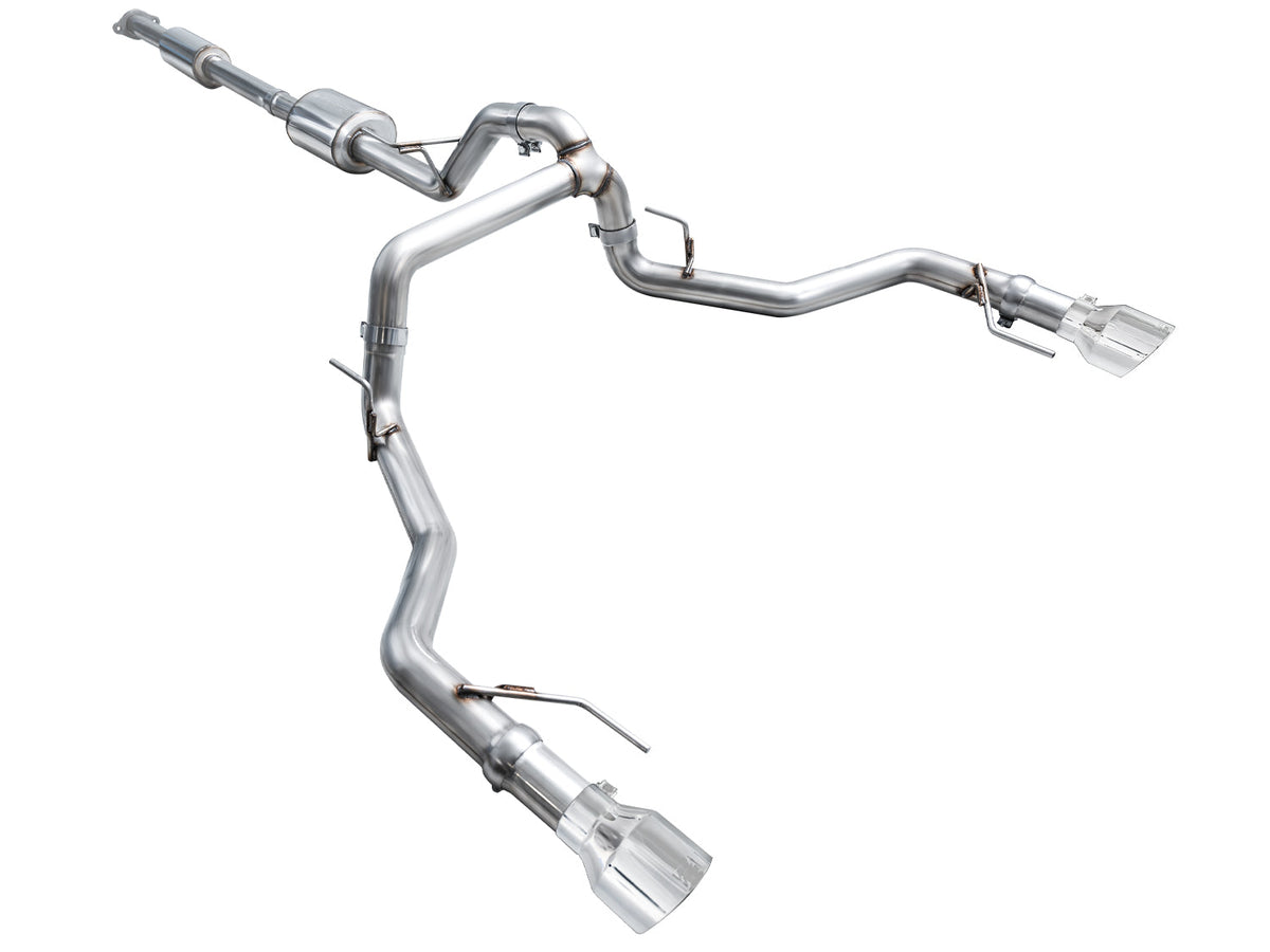 AWE 0FG Resonated Catback for '21+ Ford F-150 Tremor (With Bumper Cutouts) - Chrome Silver Tips image 13