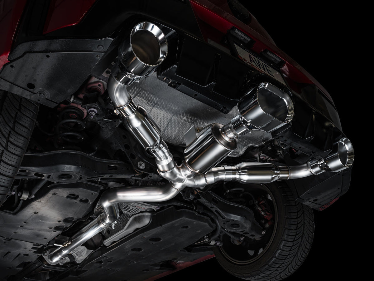 AWE Track Edition Exhaust for GR Corolla - Chrome Silver Tips image 6