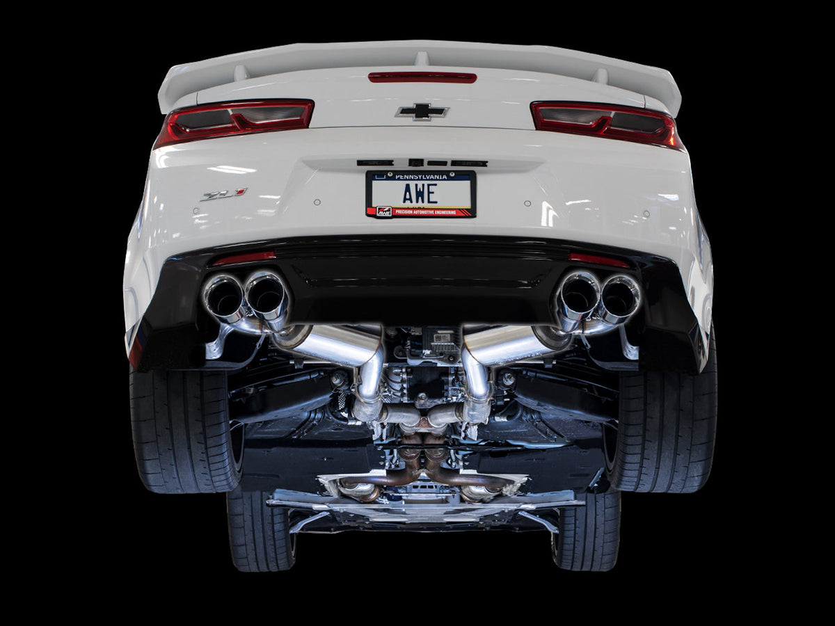 AWE Touring Edition Axle-back Exhaust for Gen6 Camaro SS / ZL1 / LT1 - Chrome Silver Tips (Quad Outlet) image 2