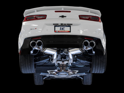 AWE Touring Edition Axle-back Exhaust for Gen6 Camaro SS / ZL1 / LT1 - Chrome Silver Tips (Quad Outlet) image 2