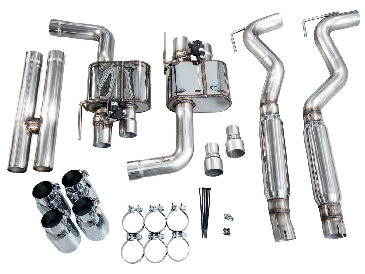 AWE SwitchPath™ Cat-back Exhaust for '18-'23 S550 Mustang GT - Quad Chrome Silver Tips image 15