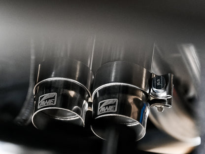 AWE 0FG Exhaust with BashGuard for 3rd Gen Tacoma - Dual Diamond Black Tips image 13
