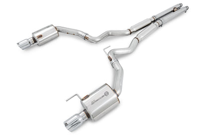 AWE Touring Edition Cat-back Exhaust for S550 Mustang GT - Dual Tip - Chrome Silver Tips image 1