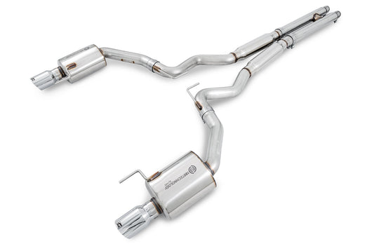 AWE Touring Edition Cat-back Exhaust for S550 Mustang GT - Dual Tip - Chrome Silver Tips image 1