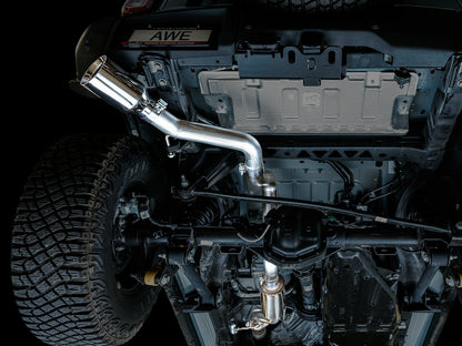 AWE 0FG Catback Exhaust for Ford Bronco with BashGuard™ - Single 5 Chrome Silver Tip image 4