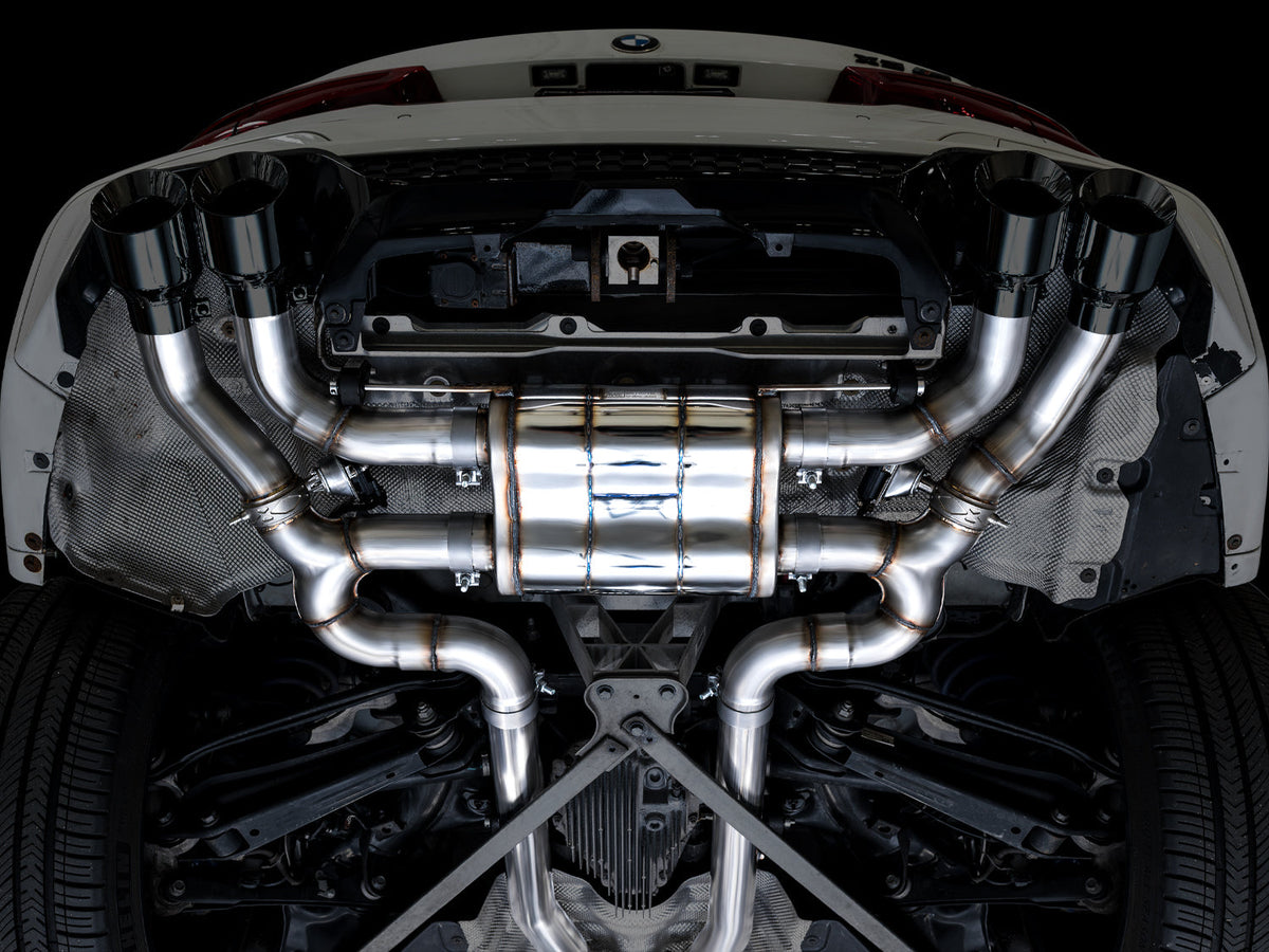 AWE Valved SwitchPath™ Axleback Exhaust for BMW F97 X3 M / F98 X4 M - Diamond Black Tips image 6
