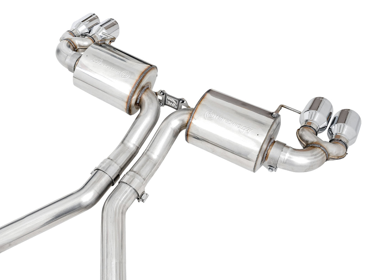 AWE Non-Resonated Touring Edition Exhaust for G2X M340i / M440i - Chrome Silver Tips image 7