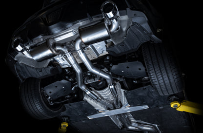 AWE Resonated Touring Edition Exhaust for A90 Supra - 5" Chrome Silver Tips image 3