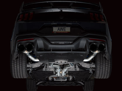 AWE Track Edition Exhaust for S650 Ford Mustang Dark Horse - Quad Diamond Black Tips image 8
