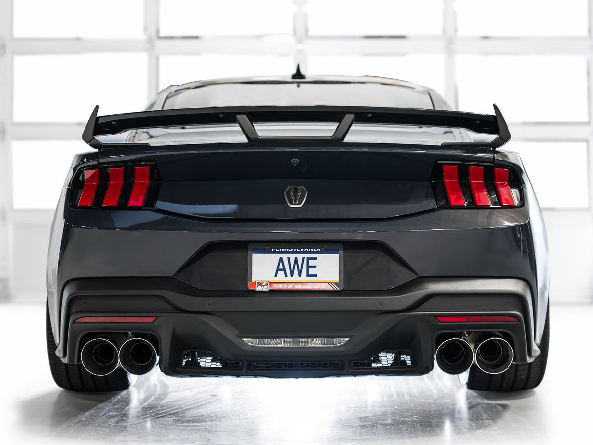 AWE Track Edition Exhaust for S650 Ford Mustang Dark Horse - Quad Chrome Silver Tips image 4