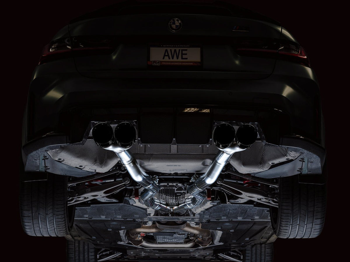 AWE Track Edition Catback Exhaust for BMW G8X M3/M4 - Diamond Black Tips image 5