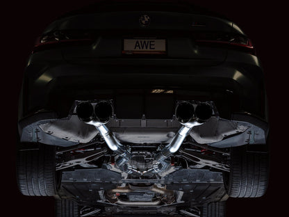 AWE Track Edition Catback Exhaust for BMW G8X M3/M4 - Diamond Black Tips image 5