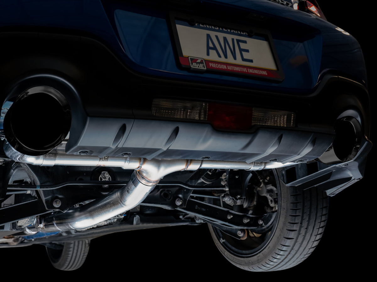 AWE Track Edition Exhaust for Subaru BRZ / Toyota GR86 / Toyota 86 / Scion FR-S - Diamond Black Tips image 7