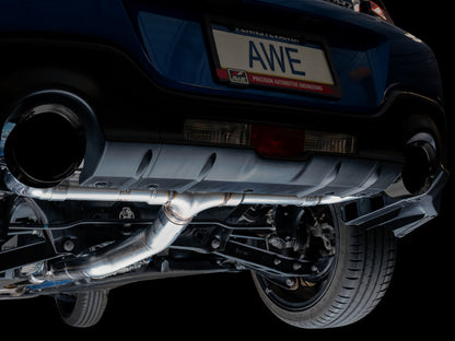 AWE Track Edition Exhaust for Subaru BRZ / Toyota GR86 / Toyota 86 / Scion FR-S - Diamond Black Tips image 7