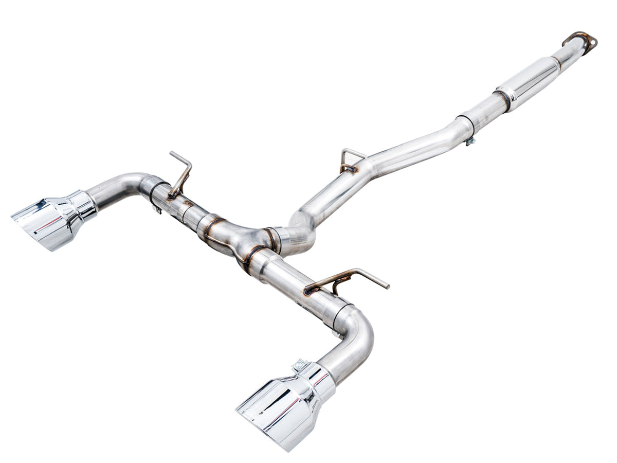 AWE Track Edition Exhaust for Subaru BRZ / Toyota GR86 / Toyota 86 / Scion FR-S - Chrome Silver Tips image 1