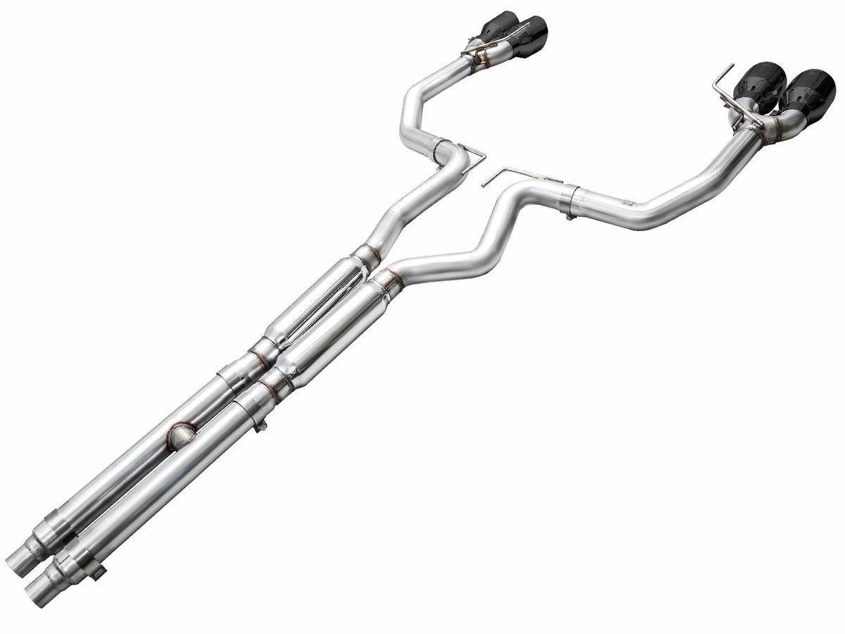 AWE Track Edition Exhaust for S650 Ford Mustang Dark Horse - Quad Diamond Black Tips image 12