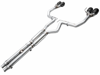 AWE Track Edition Exhaust for S650 Ford Mustang Dark Horse - Quad Diamond Black Tips image 12