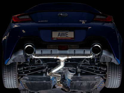 AWE Track Edition Exhaust for Subaru BRZ / Toyota GR86 / Toyota 86 / Scion FR-S - Chrome Silver Tips image 8