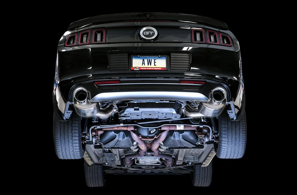 AWE Touring Edition Axle-back Exhaust for the S197 Ford Mustang GT - Chrome Silver Tips image 2